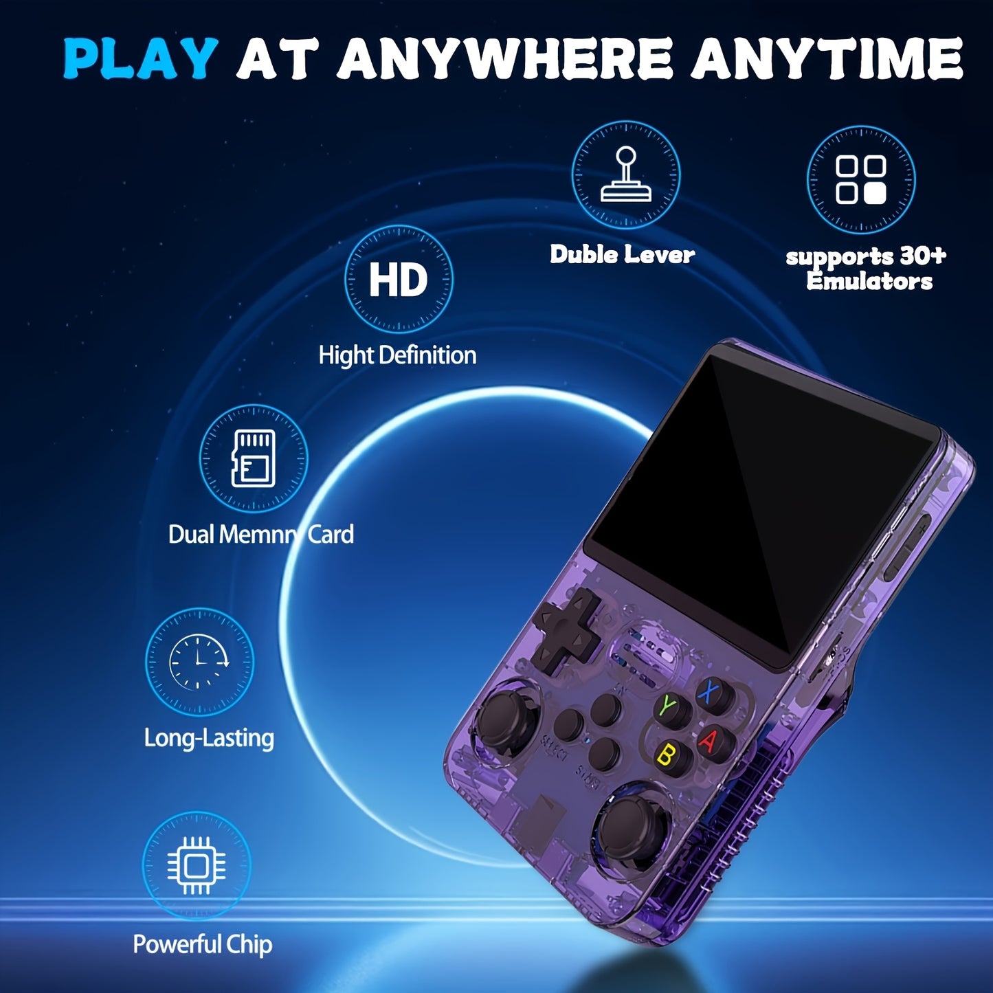 R36S Retro Handheld Console – 128GB, 3.5" HD Screen