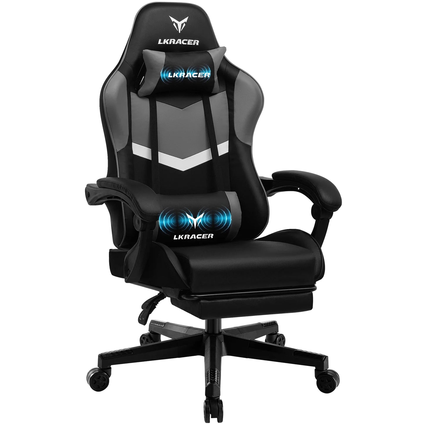 LUCKRACER Massage Gaming Chair with Lumbar Support