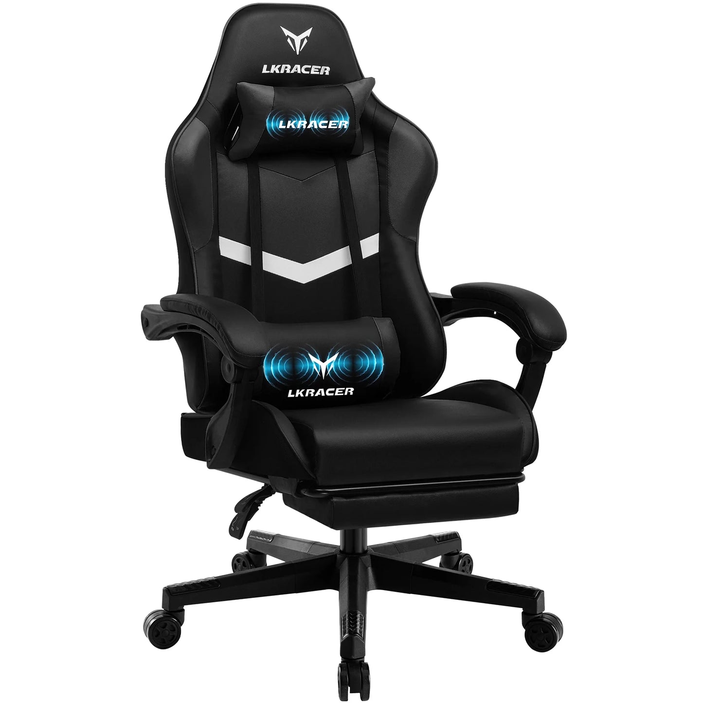 LUCKRACER Massage Gaming Chair with Lumbar Support