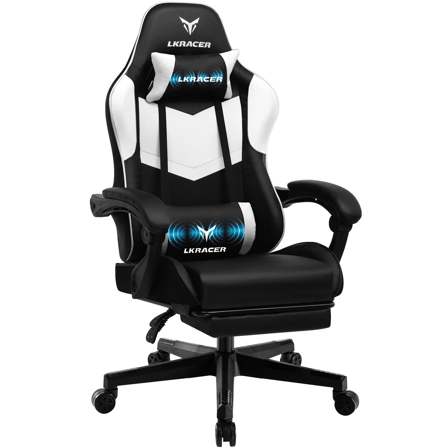 LUCKRACER Massage Gaming Chair with Lumbar Support