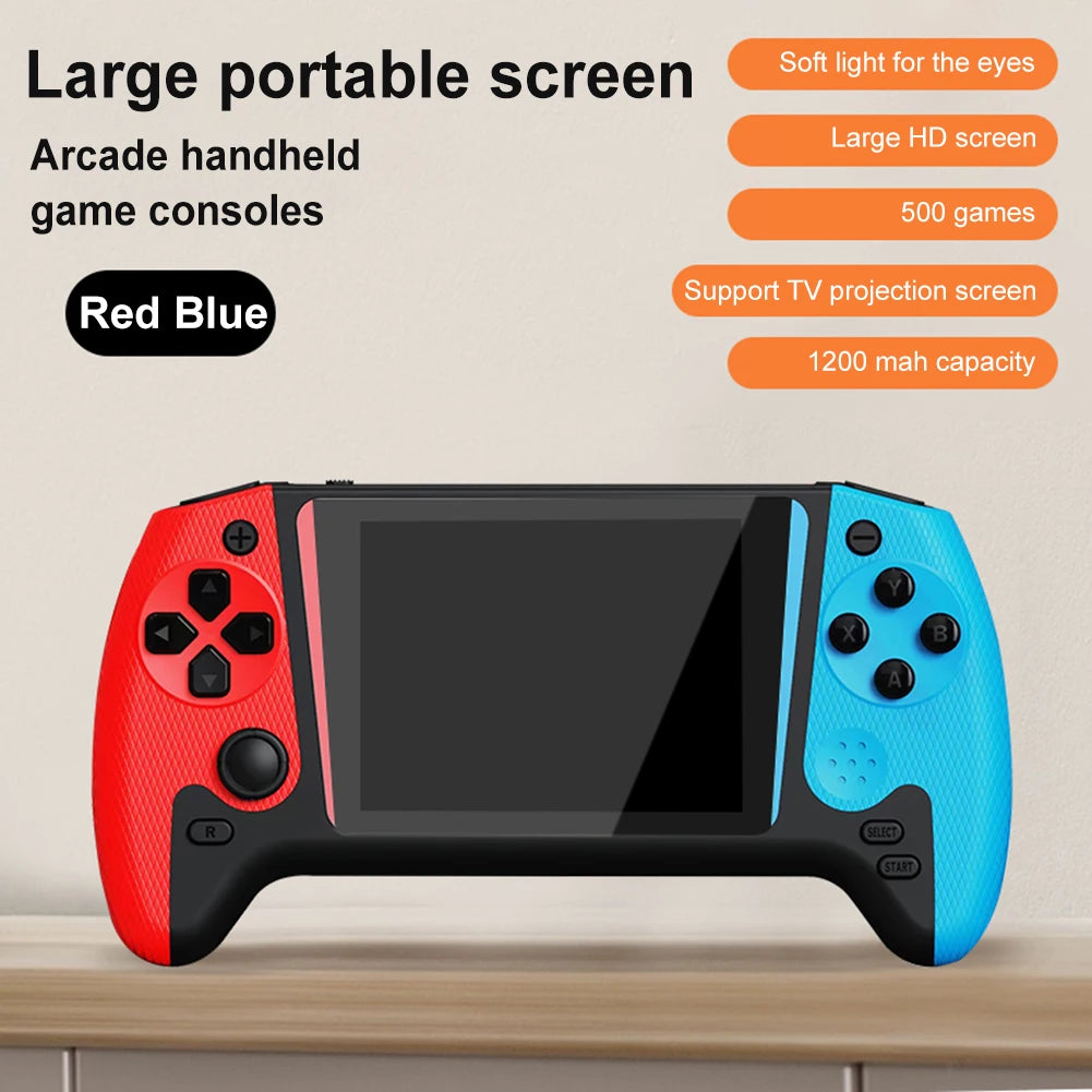 500-Game Handheld Console – 3.5" LCD, TV Connect, 1200mAh