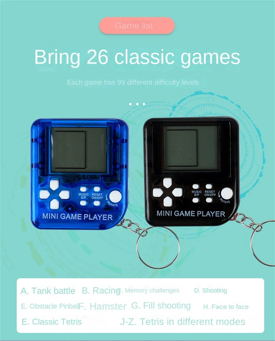 Mini Retro Handheld Game Console – 26 Games, 5 Colors