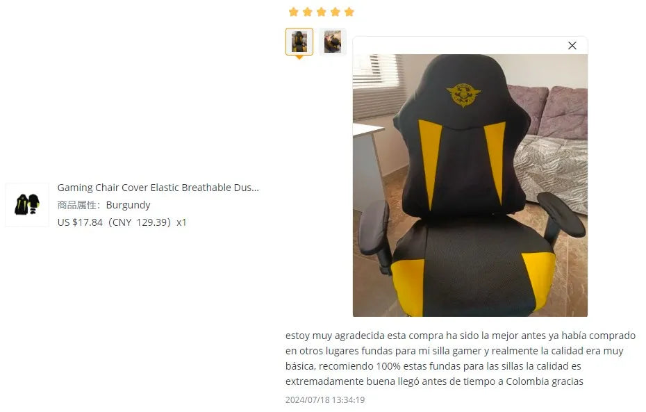 Printed Gaming Chair Cover Set with Armrest Covers