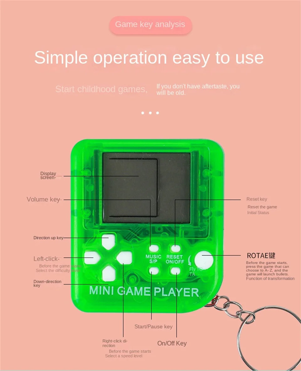 Mini Retro Handheld Game Console – 26 Games, 5 Colors
