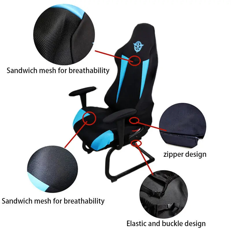 Printed Gaming Chair Cover Set with Armrest Covers