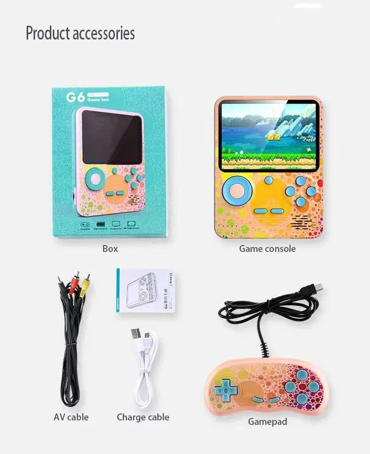 G6 Handheld Game Console – 3.5" Screen, 2-Player Support, Perfect Kids Gift