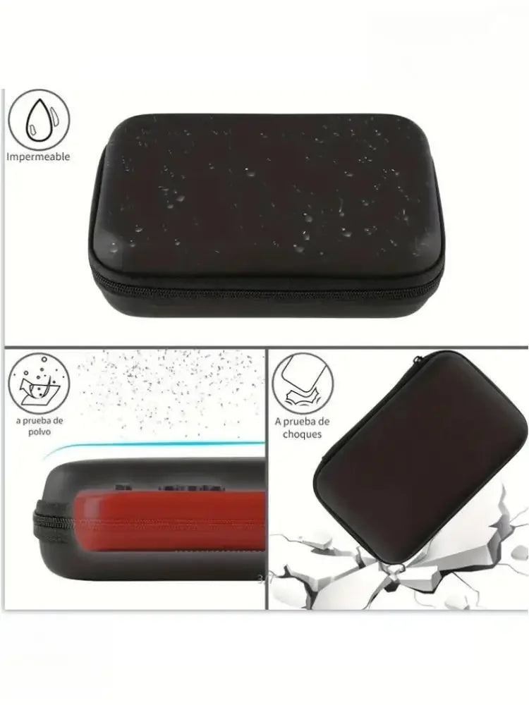 Handheld Game Console Carrying Case, Protective Travel Retro Mini Player Box For Charging Cable, Earpods, Batteries