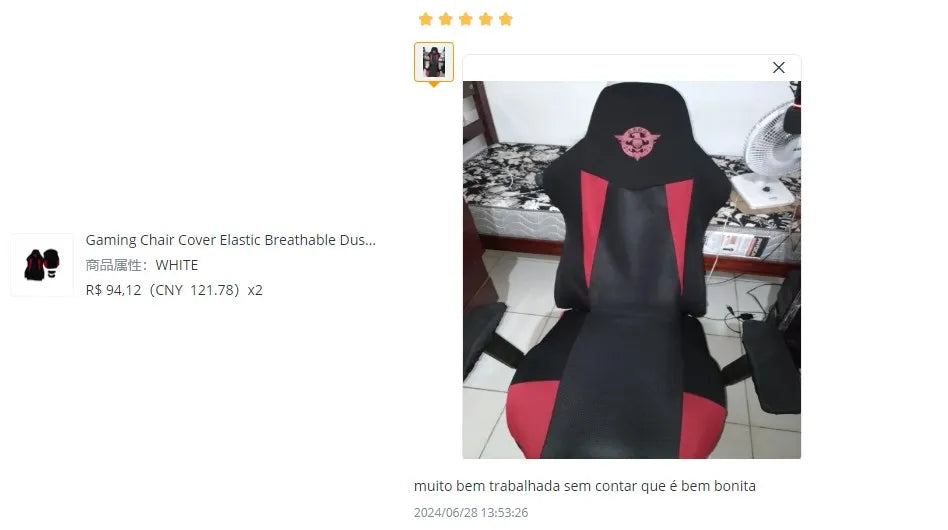 Printed Gaming Chair Cover Set with Armrest Covers